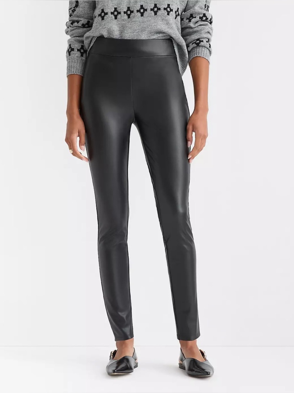 LOFT Black Faux Leather Leggings